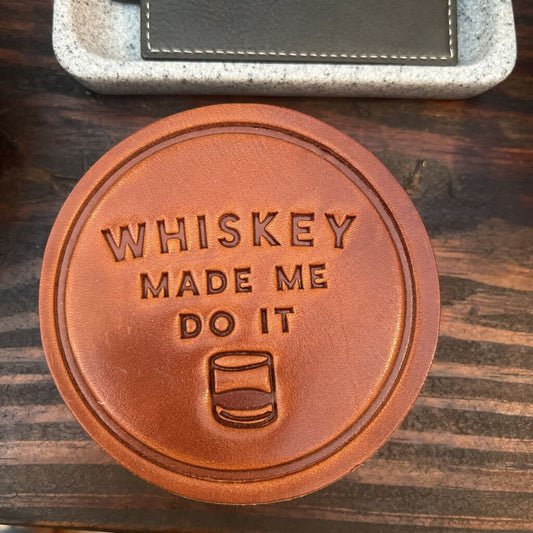 Whiskey Leather Coaster