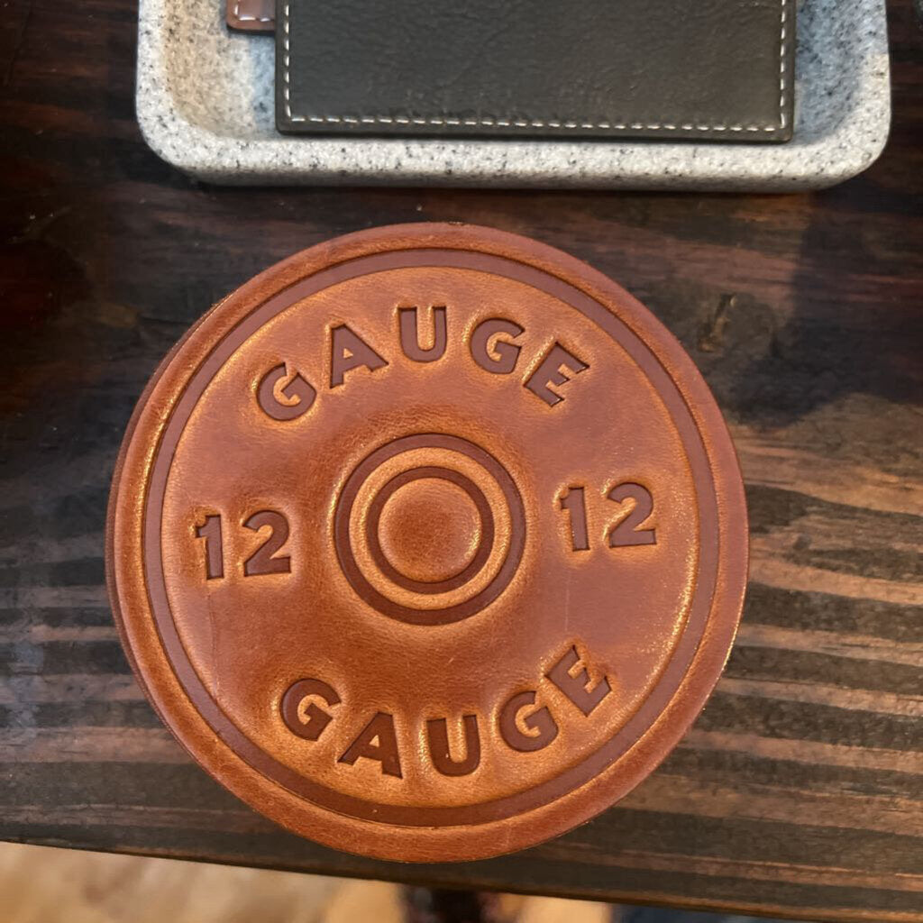 12 Gauge Leather Coaster