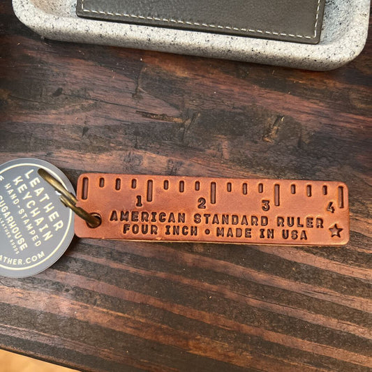 Ruler Leather Keychain