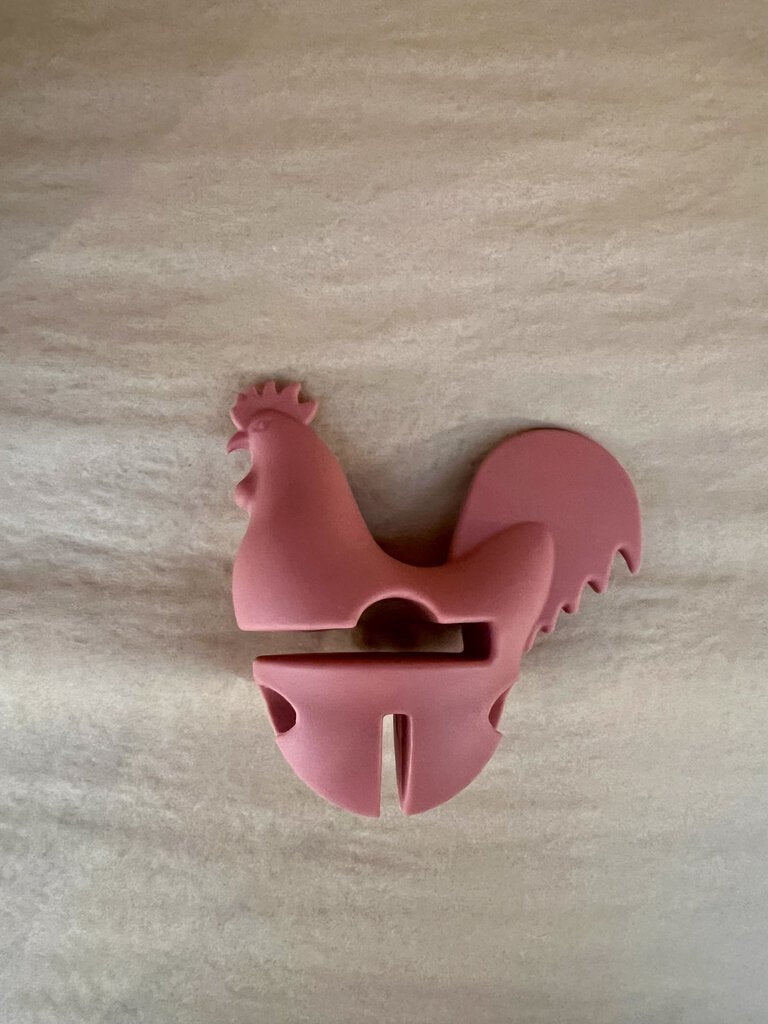 SILICONE ROOSTER SPPON HOLDER