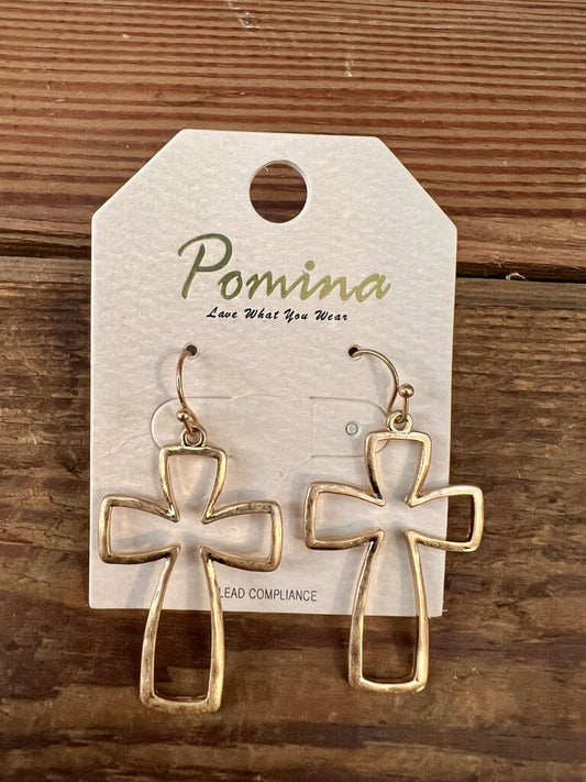 GOLD CROSS EARRINGS