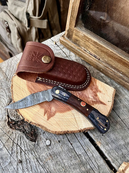 DAMASCUS STEEL EDC POCKET KNIFE