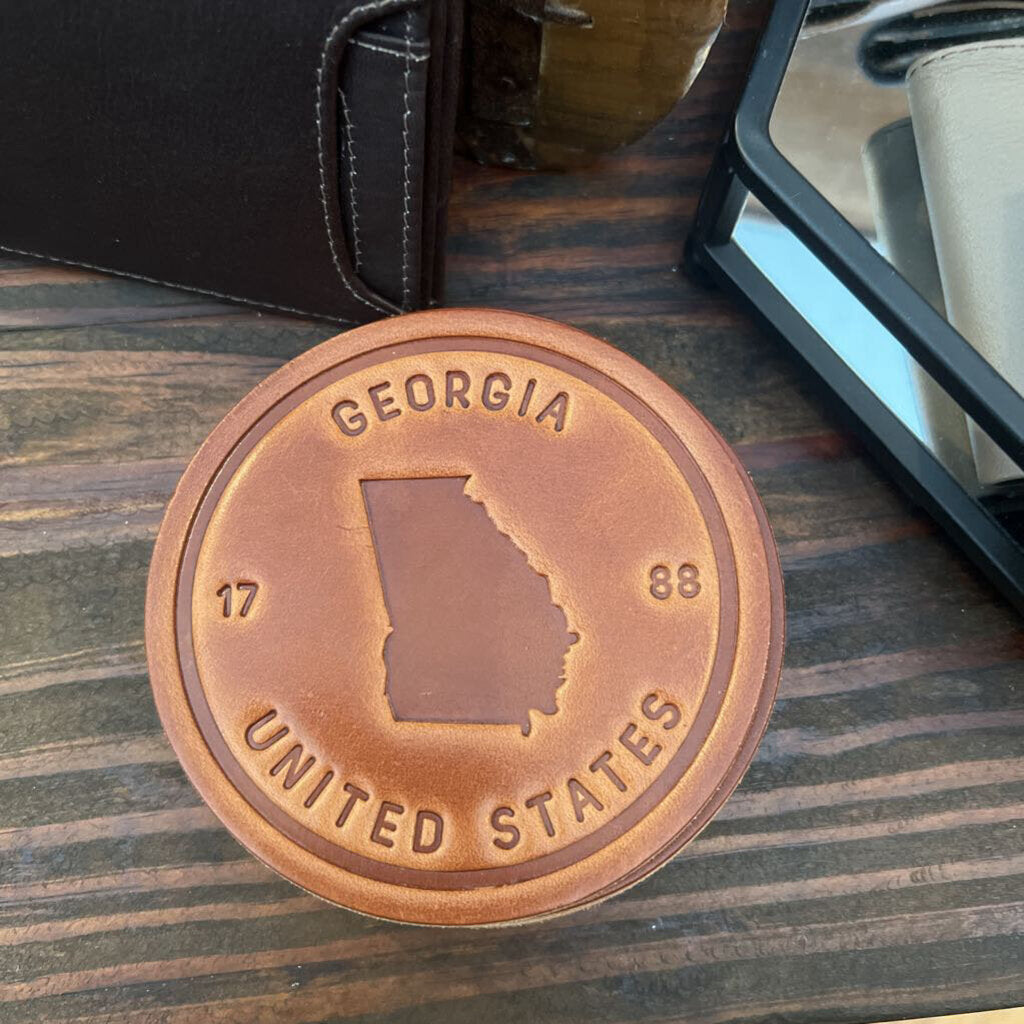 GEORGIA LEATHER COASTER