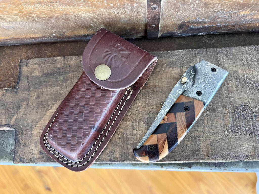 RAINDROP DAMASCUS POCKET KNIFE