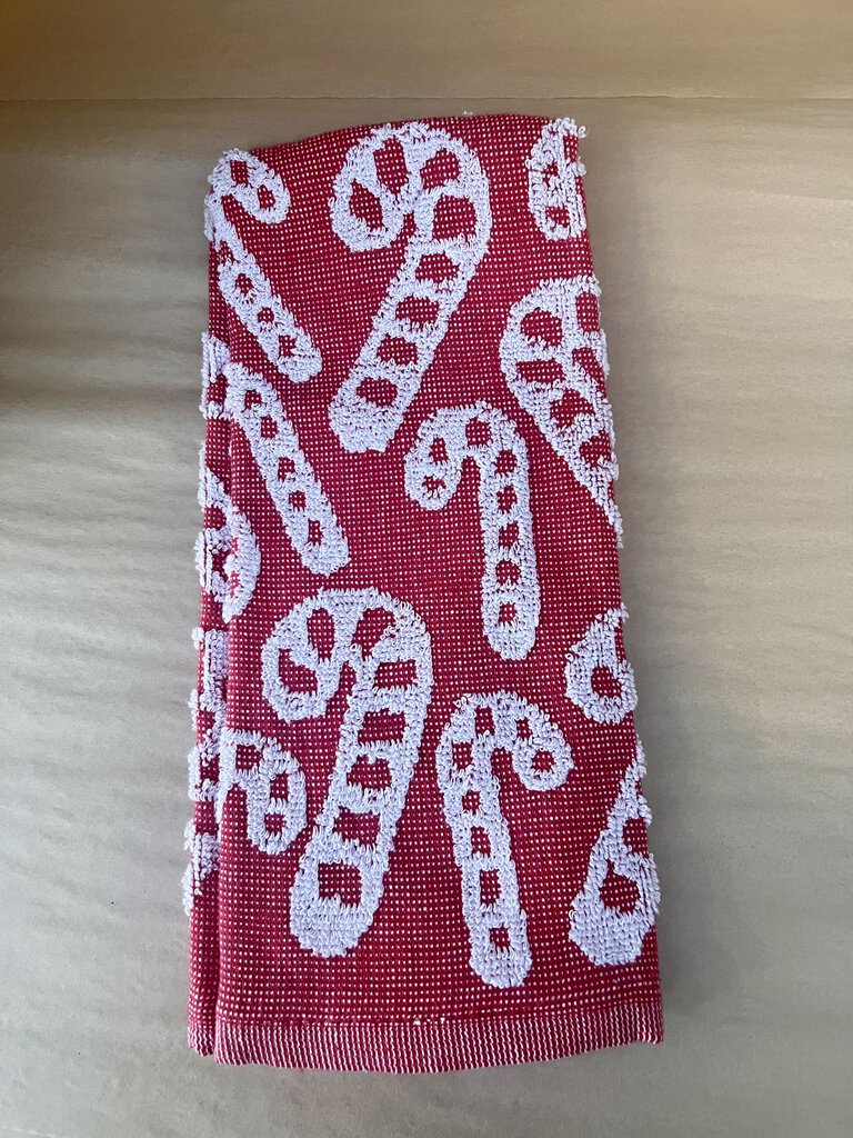 CANDY CANE DISH TOWEL