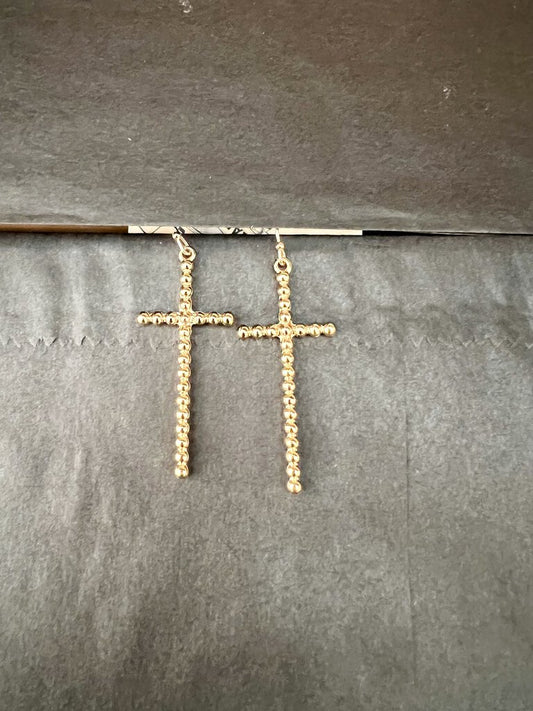 BEADED CROSS EARRINGS