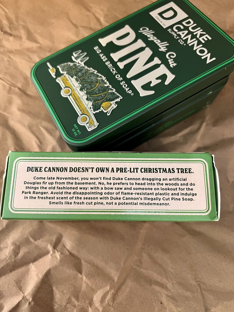 ILLEGALLY CUT PINE TIN BAR SOAP