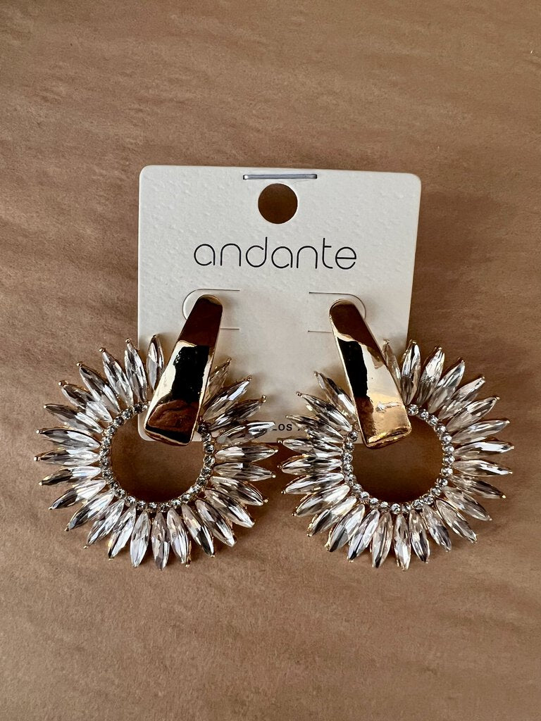 RHINESTONE CIRCLE EARRINGS