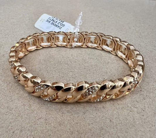 DIAMOND AND GOLD STRETCH BRACELET