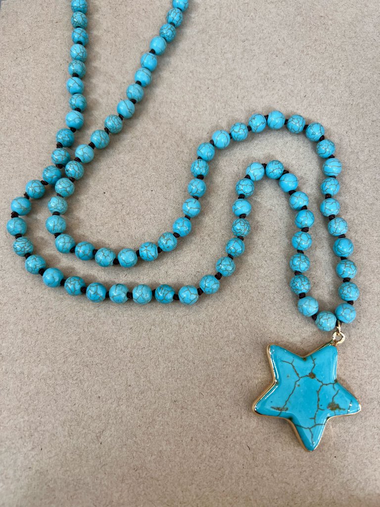 TURQUOISE STAR PENDANT NECKLACE