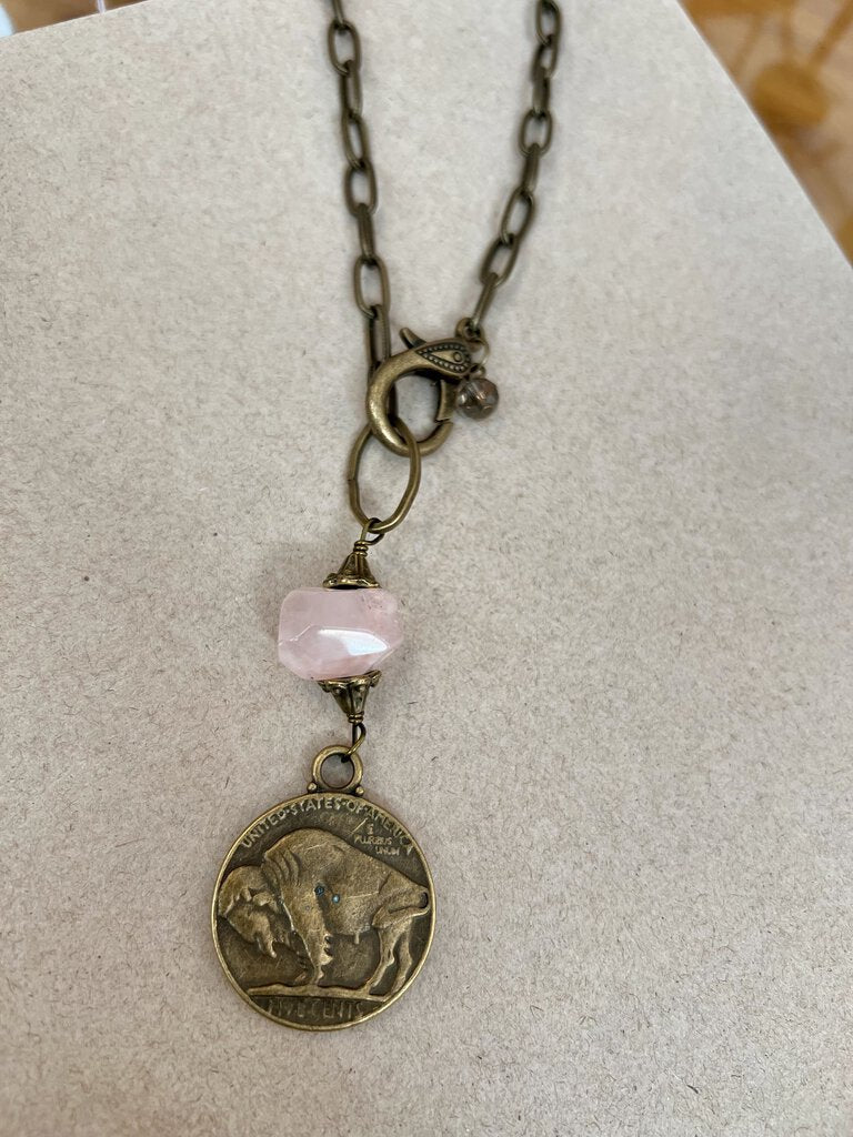 BUFFALO COIN PENDANT NECKLACE