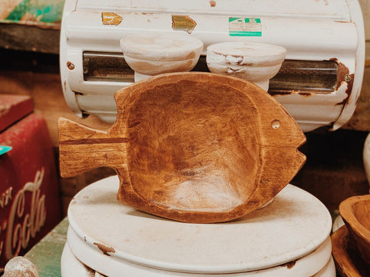 WOODEN FISH SHAPED BOWL