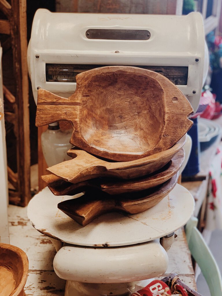 WOODEN FISH SHAPED BOWL