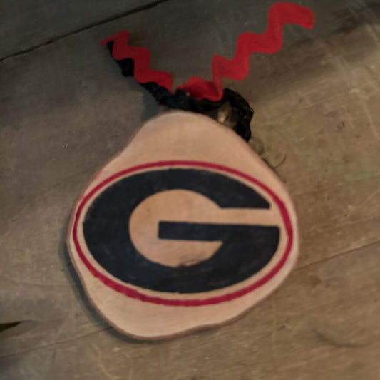 UGA handpainted wooden ornament