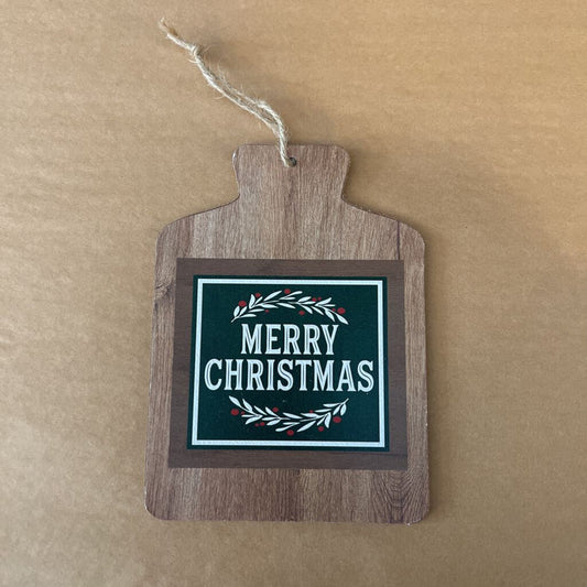 MERRY CHRISTMAS WOODEN ORNAMENT